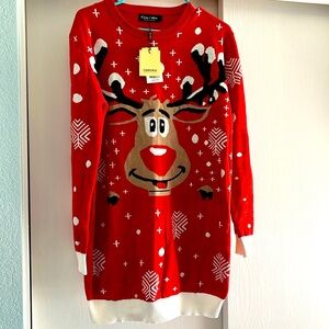New with tags ugly Christmas sweater dress women’s large Camii Mia boutique